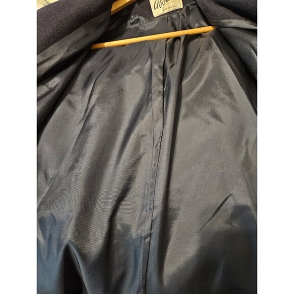 Vintage 90s Women's Abbmoor Wool Trench Long Black With Red Scarf no tag - Picture 8 of 8